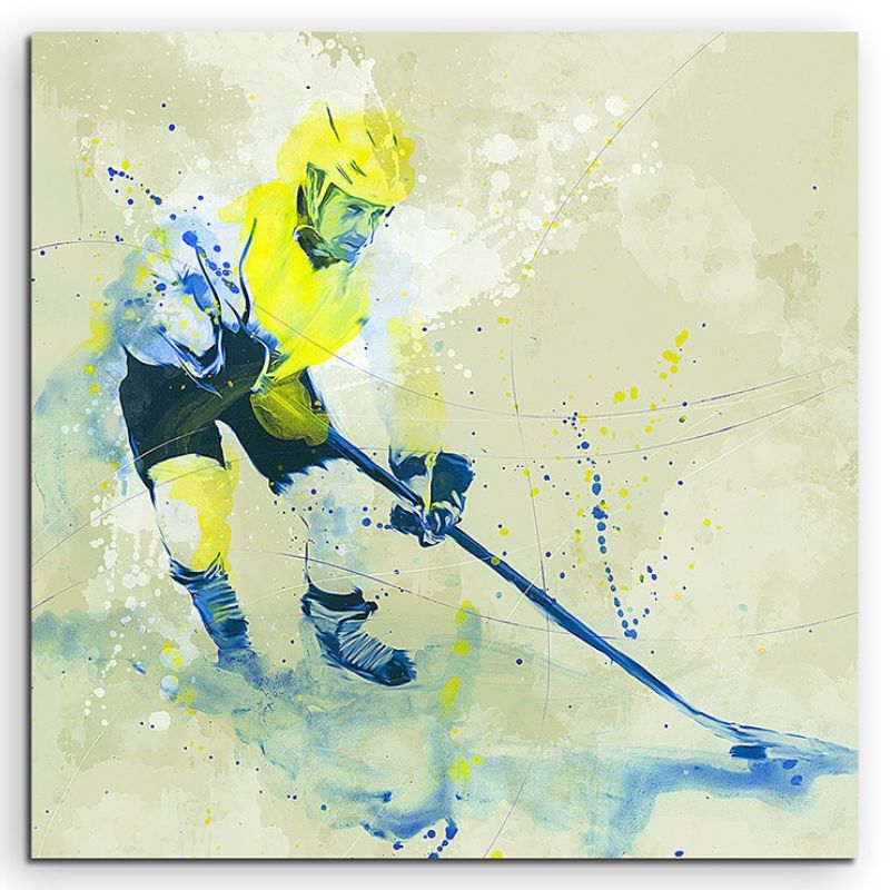 Eishockey 60x60cm SPORTBILDER Paul Sinus Art Splash Art Wandbild Aquarell Art