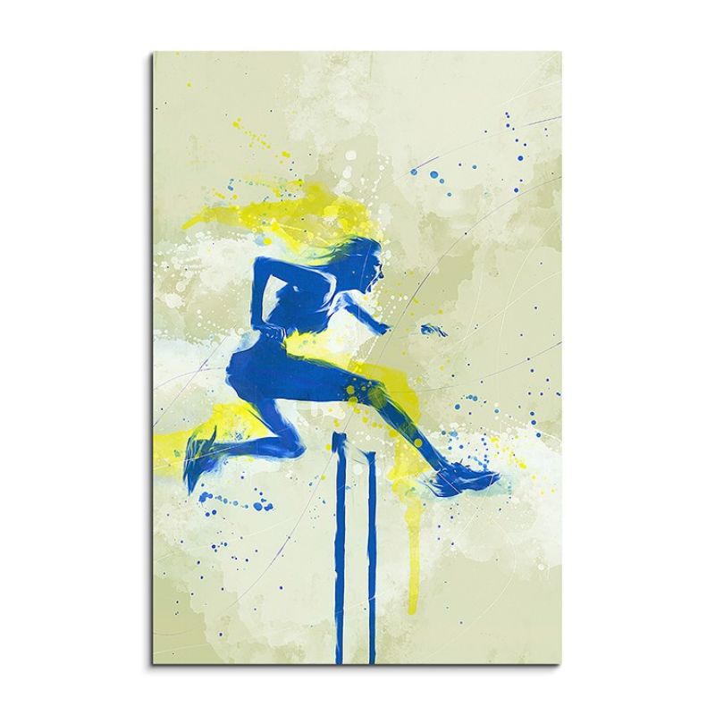 Huerdenlauf 90x60cm SPORTBILDER Paul Sinus Art Splash Art Wandbild Aquarell Art