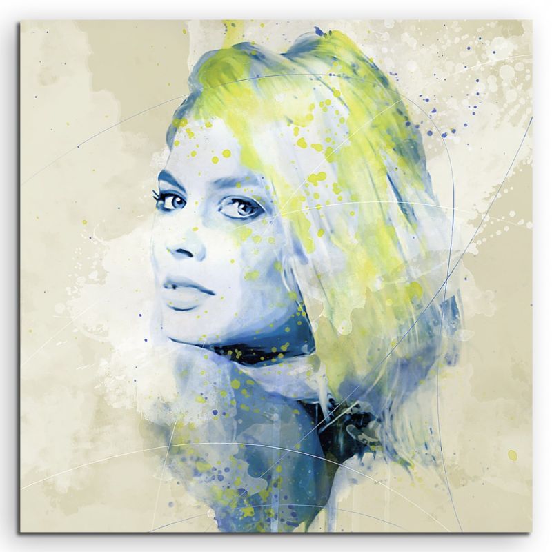 Margot Robbie Aqua 60x60cm Wandbild Aquarell Art