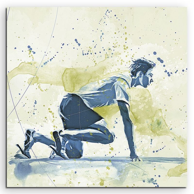 Running 60x60cm SPORTBILDER Paul Sinus Art Splash Art Wandbild Aquarell Art