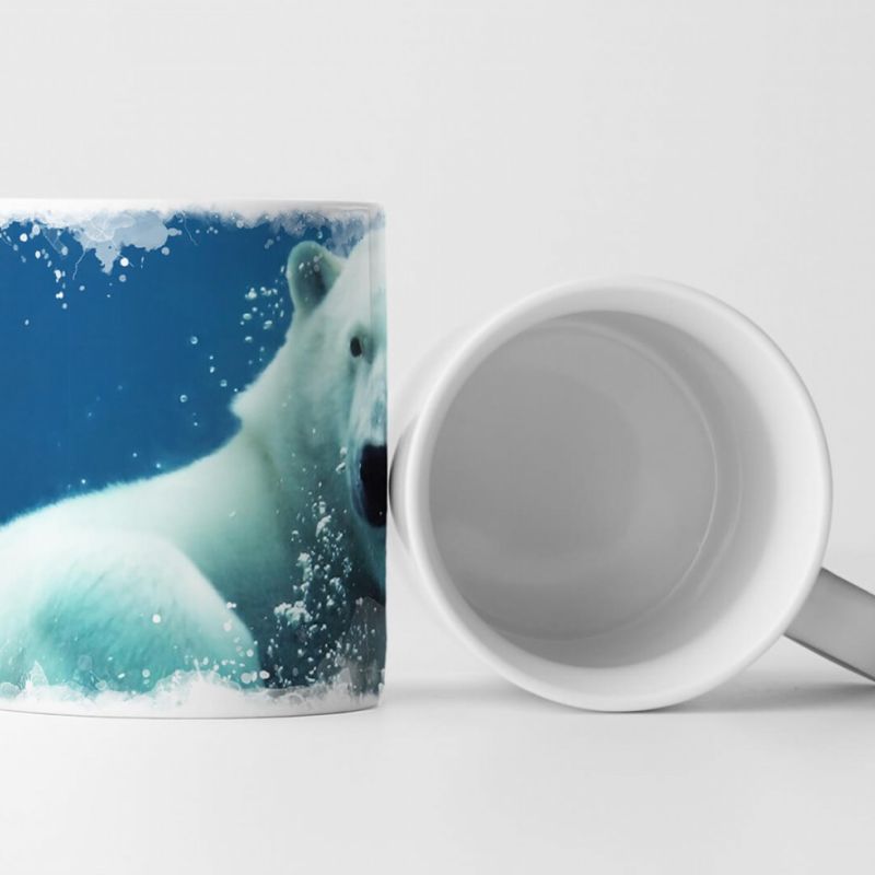 Tasse Geschenk Tierfotografie – Schwimmender Polarbär