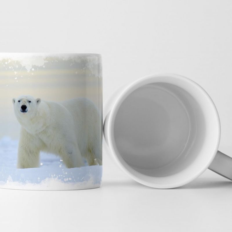 Tasse Geschenk Tierfotografie – großer Eisbär im Schnee