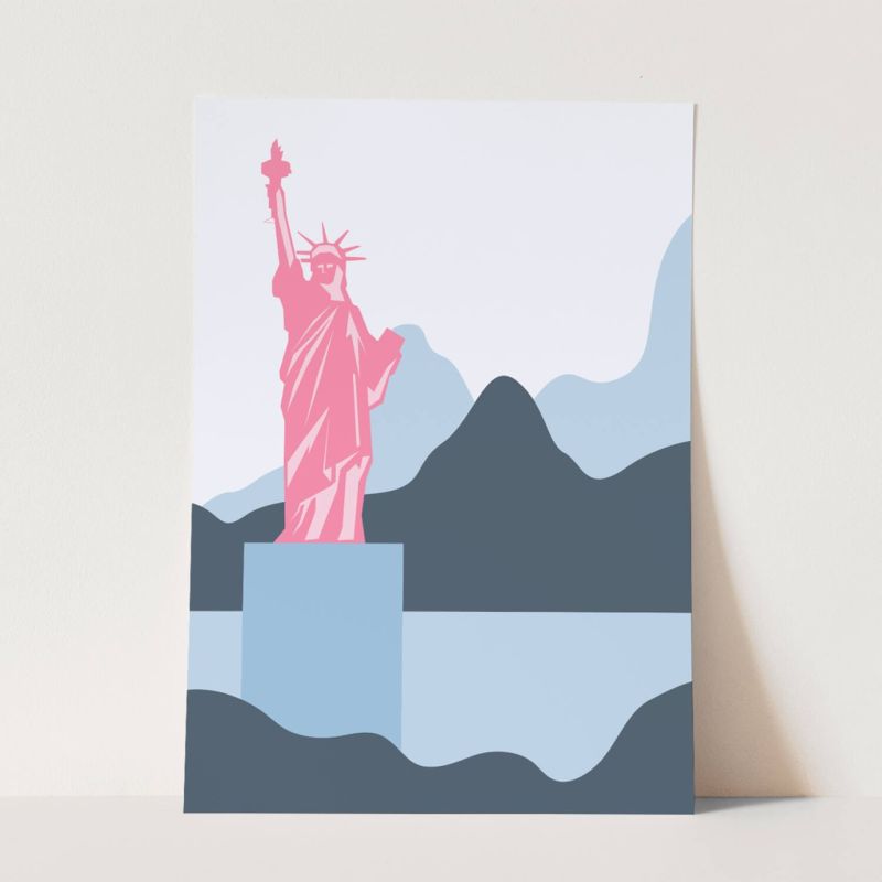 Illustration Freiheitsstatue New York Minimal Dekorativ