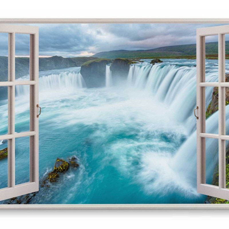 Wandbild 120x80cm Fensterbild Iguazu Wasserfälle Argentinien Natur Fluss