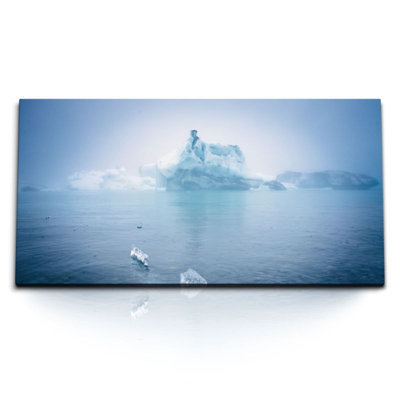 Kunstdruck Bilder 120x60cm Eisberg Blau Nordpol Ozean Eis Fotokunst