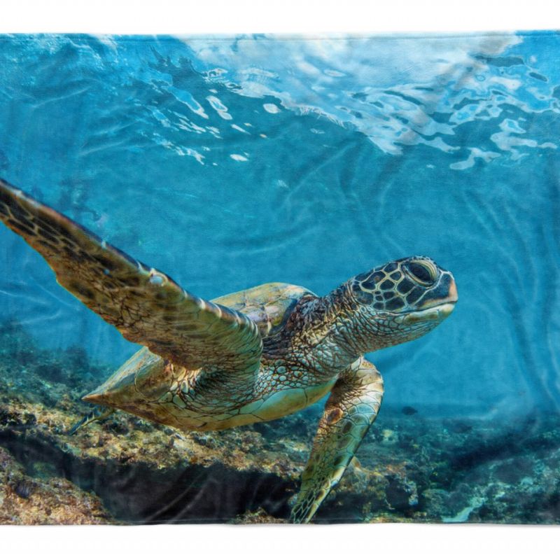 Handtuch Strandhandtuch Saunatuch Kuscheldecke  mit Tiermotiv Seeschildkröte Kor