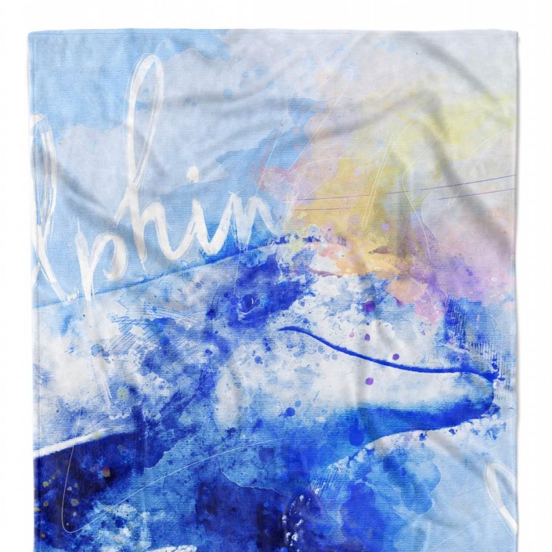 Handtuch Strandhandtuch Saunatuch Kuscheldecke SplashArt Tier Serie Kunstvoll Delphin Mot