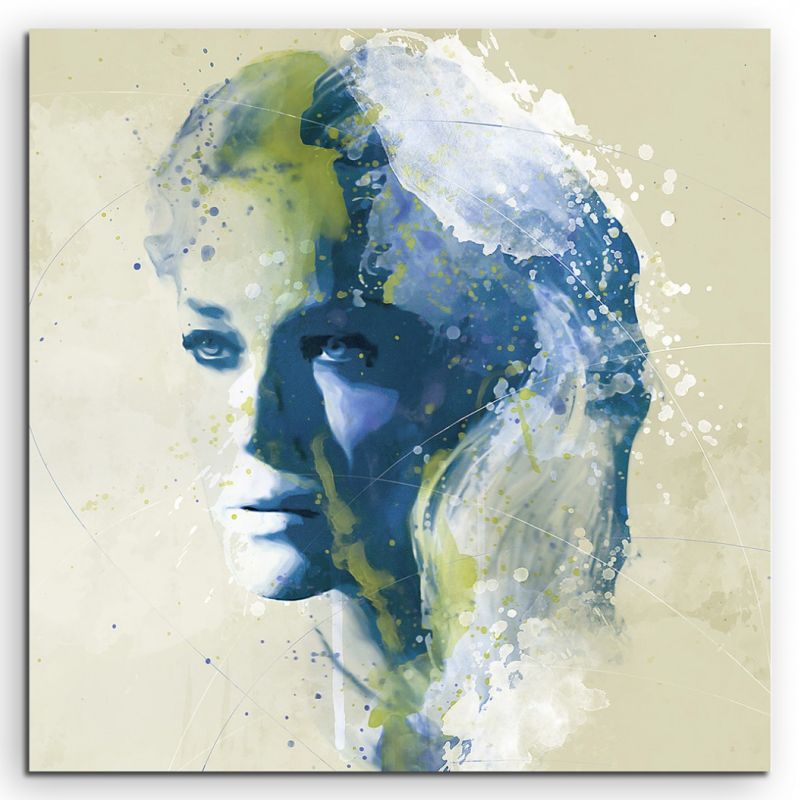 Sharon Stone I Aqua 60x60cm Wandbild Aquarell Art