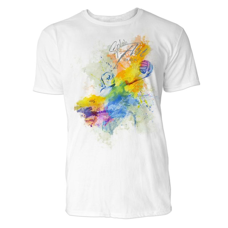 Wasserball Aufschlag Sinus Art ® T-Shirt Crewneck Tee with Frontartwork