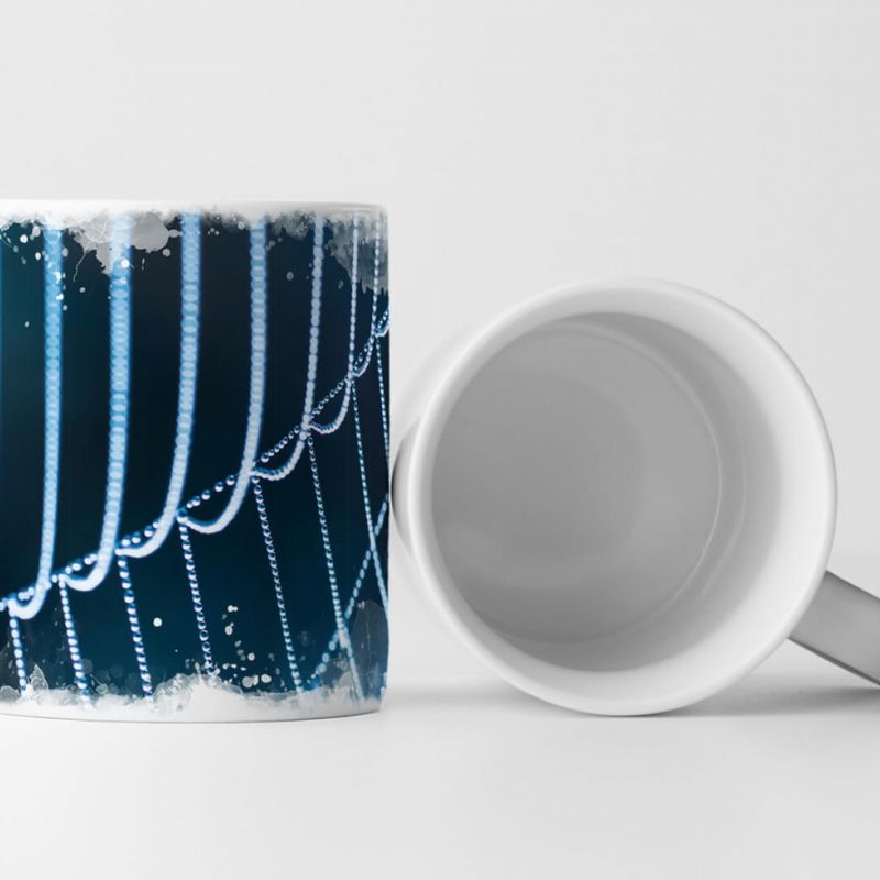 Tasse Geschenk Naturfotografie – Spinnweben mit Morgentau