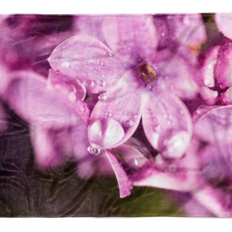 Handtuch Strandhandtuch Saunatuch Kuscheldecke  mit Fotomotiv Blumen Blüten Rege