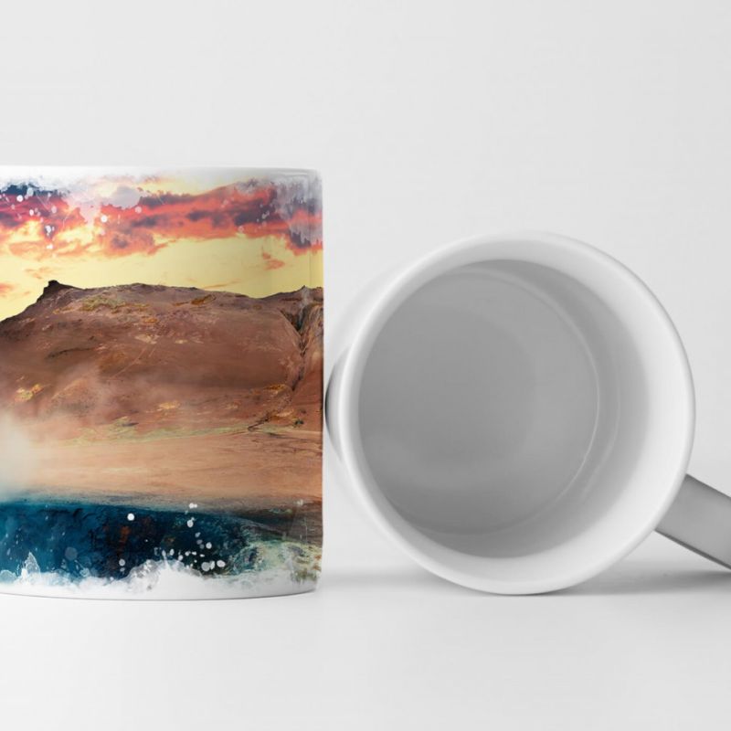 Tasse Geschenk Naturfotografie – sonniger Morgen in Island