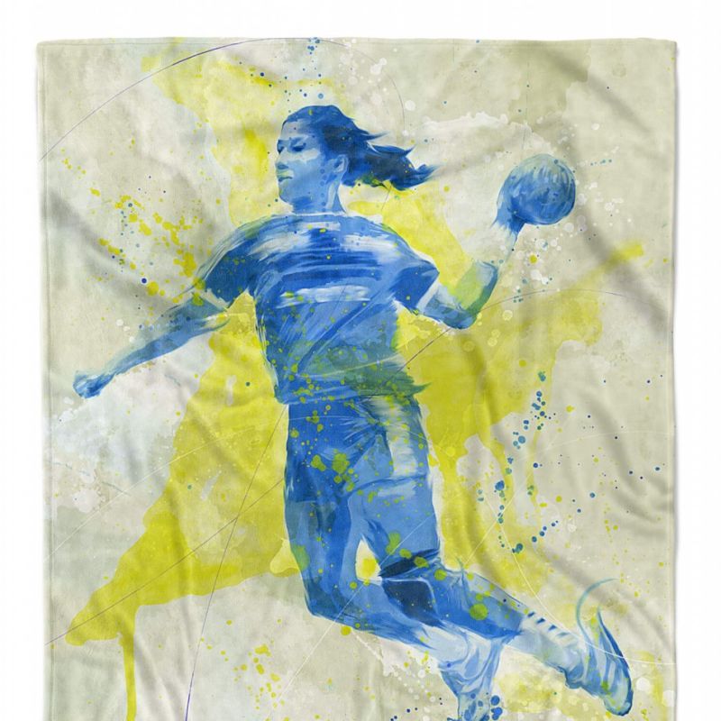 SplashArt Sport Handtuch Strandhandtuch Saunatuch Kuscheldecke Kunstvoll Handball I Sport