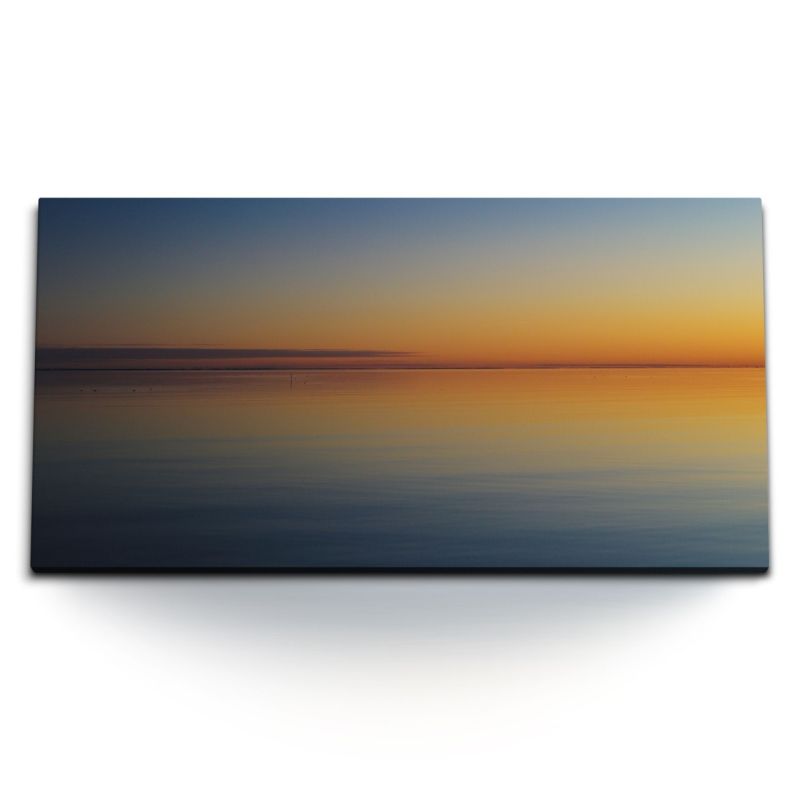 Kunstdruck Bilder 120x60cm Horizont Abenddämmerung Meer Abendrot Sonnenuntergang