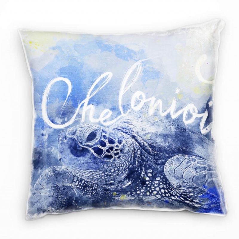 Sea Turtle Deko Kissen Bezug 40x40cm für Couch Sofa Lounge Zierkissen