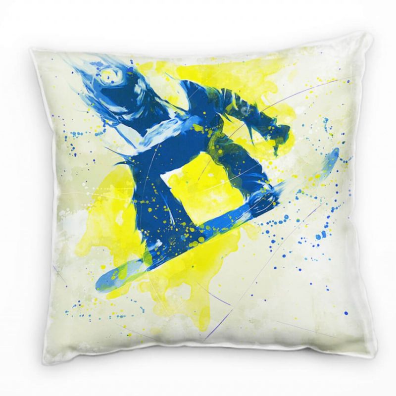 Snowboarding Deko Kissen Bezug 40x40cm für Couch Sofa Lounge Zierkissen