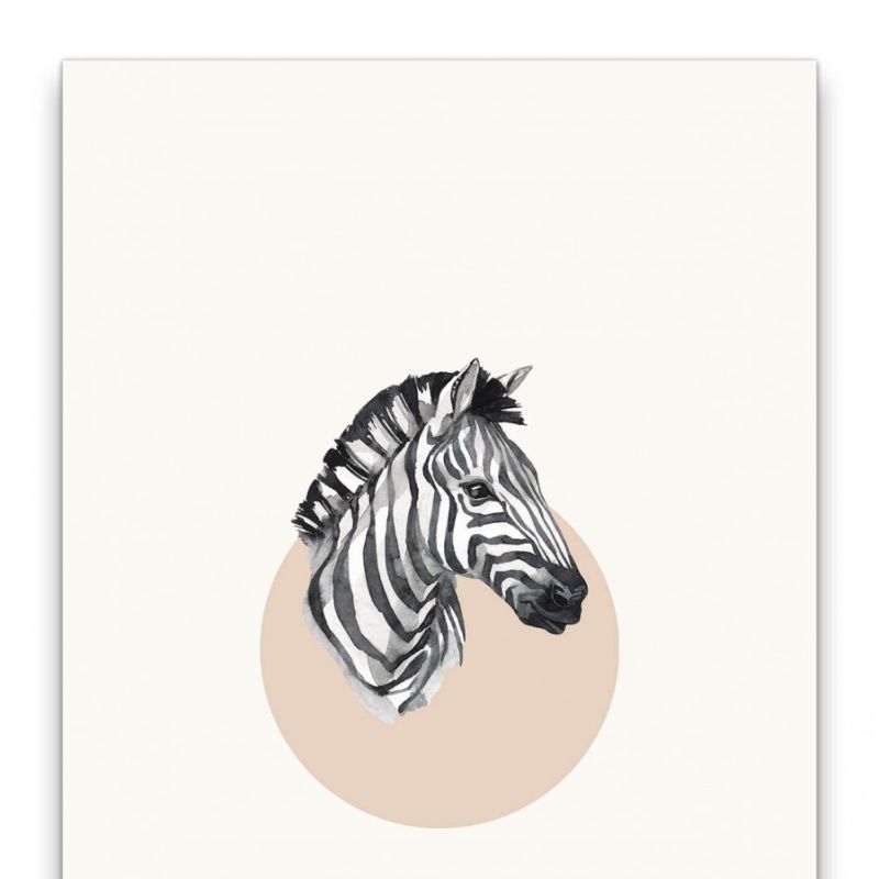 Zebra Porträt Aquarell Minimal Modern Savanne Dekorativ