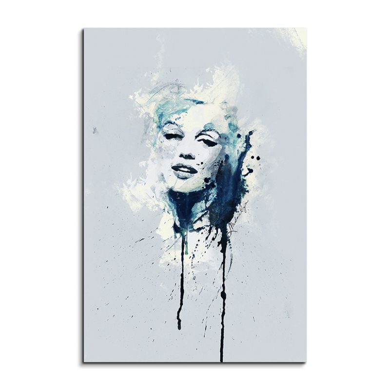 Marilyn Monroe 90x60cm Aquarell Art Wandbild auf Leinwand fertig gerahmt Original Sinus Art