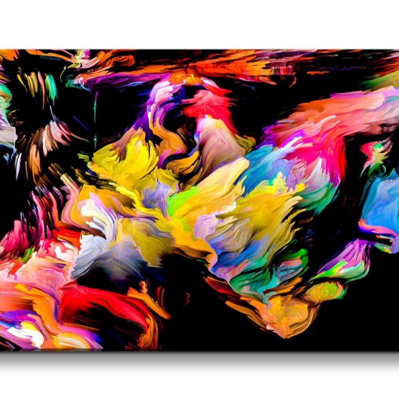 Leinwandbild 120x60cm Kunstvolles Frauen Porträt Farbenfroh Bunt Ausdrucksstark