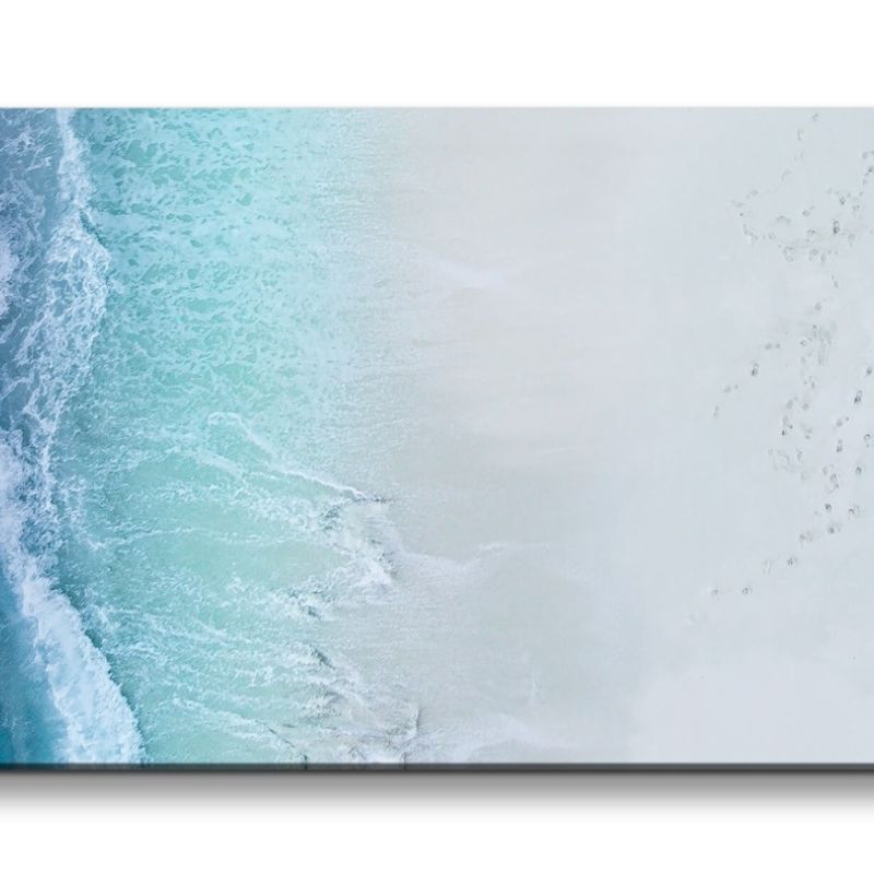 Leinwandbild 120x60cm Meer von Oben Vogelperspektive Welle Strand Atemberaubend