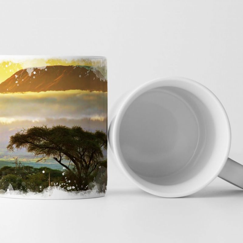 Tasse Geschenk Landschaftsfotografie – Mount Kilimanjaro bei Sonnenaufgang