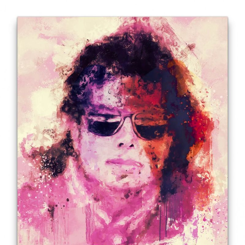 Michael Jackson Porträt Abstrakt Kunst Musiklegende King of Pop 60x90cm Leinwandbild