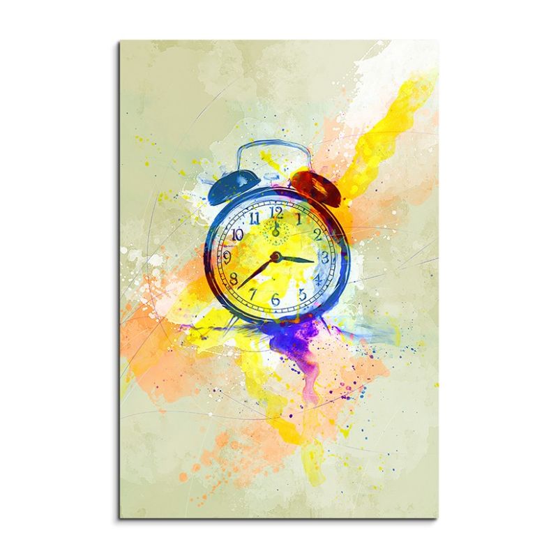 Wecker 90x60cm Aquarell Art Leinwandbild