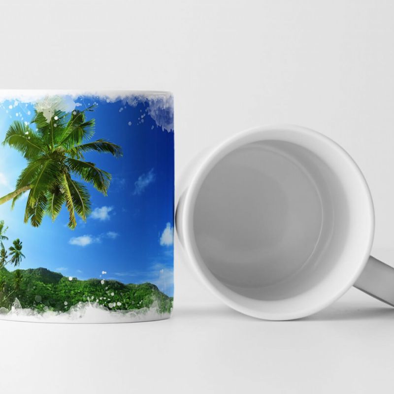 Tasse Geschenk Landschaftsfotografie – Sonniger Strand Mahe Insel Seychellen