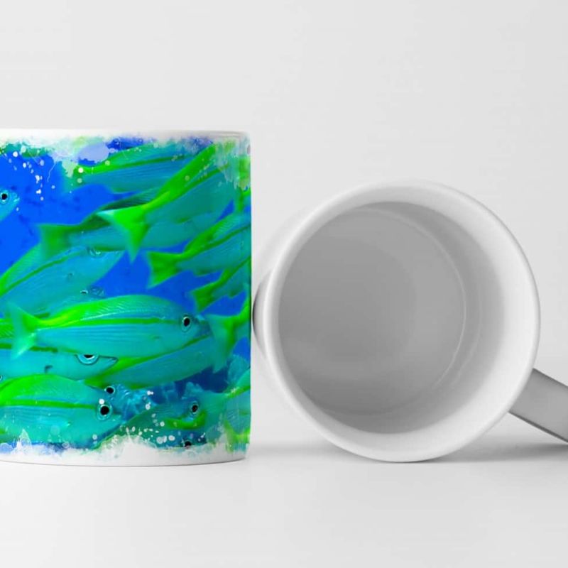 Tasse Geschenk gelbe Unterwasserfische