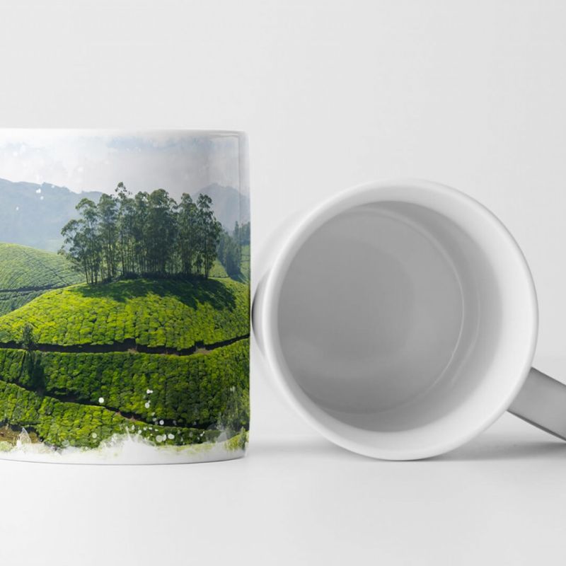 Tasse Geschenk Landschaftsfotografie – Teeplantage Munnar Kerala Indien