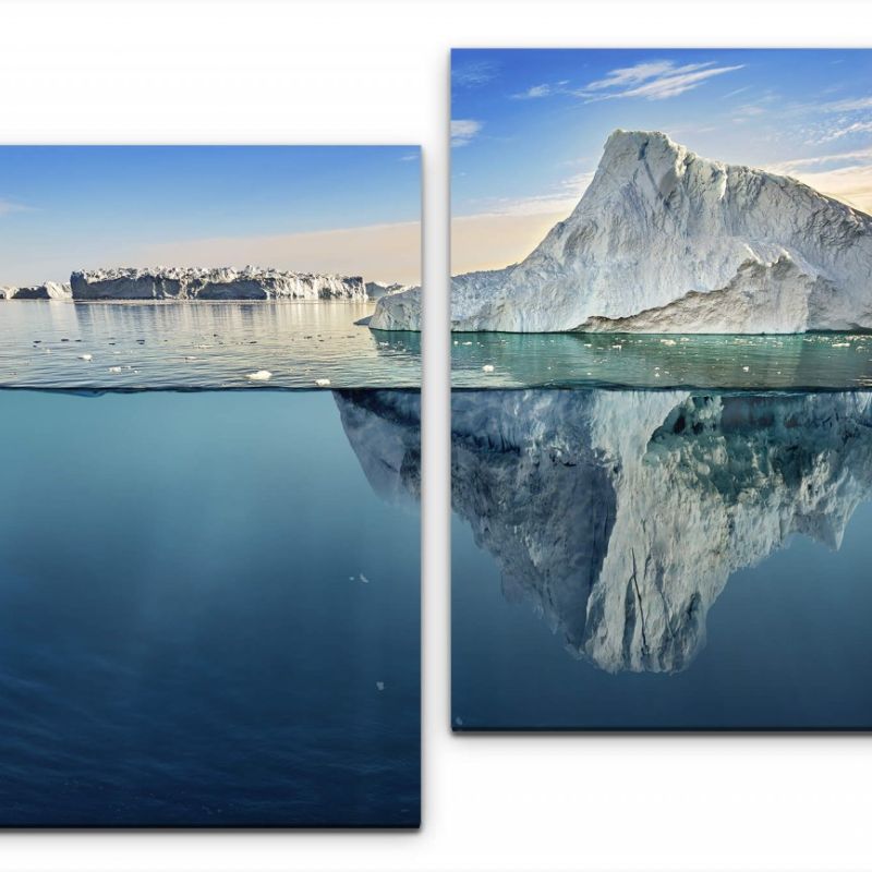 Eisberg im Wasser Wandbild in verschiedenen Größen