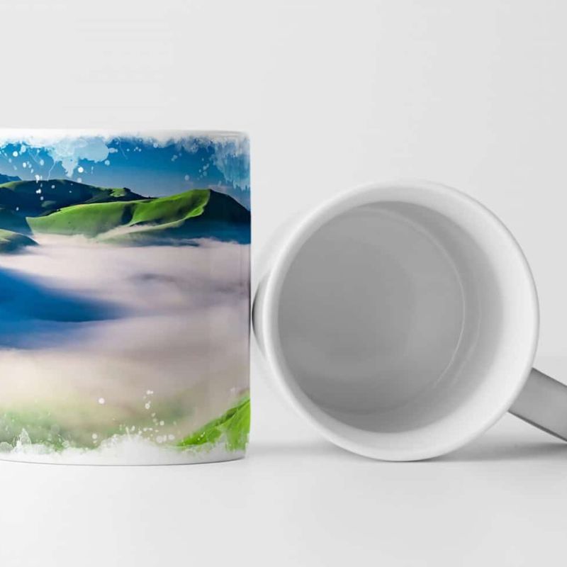 Tasse Geschenk Landschaftsfotografie – Nebellandschaft in Castelluccio Italien