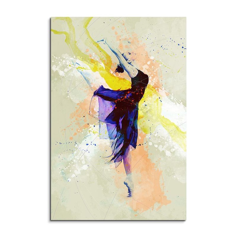 Ballett V 90x60cm Aquarell Art Leinwandbild