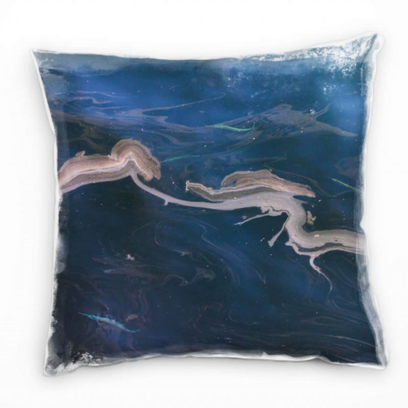 Natur, Macro, braun, blau, verschmutztes Wasser Deko Kissen 40x40cm für Couch Sofa Lounge Zierkissen