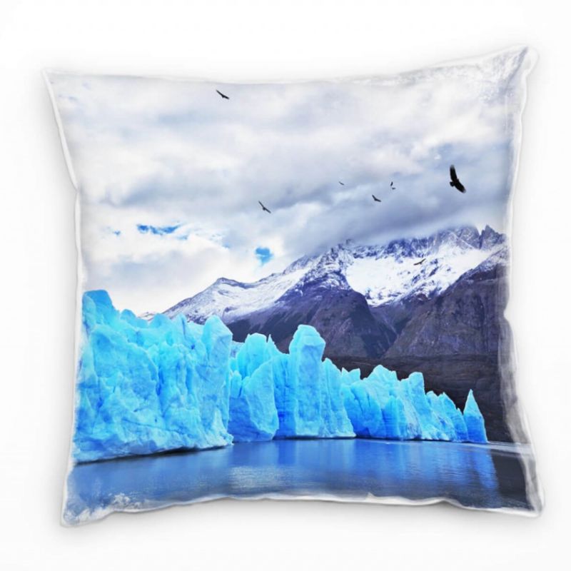 künstlerische Fotografie, Eisberg, Berge, Schnee, Wasser Deko Kissen 40x40cm für Couch Sofa Lounge Z