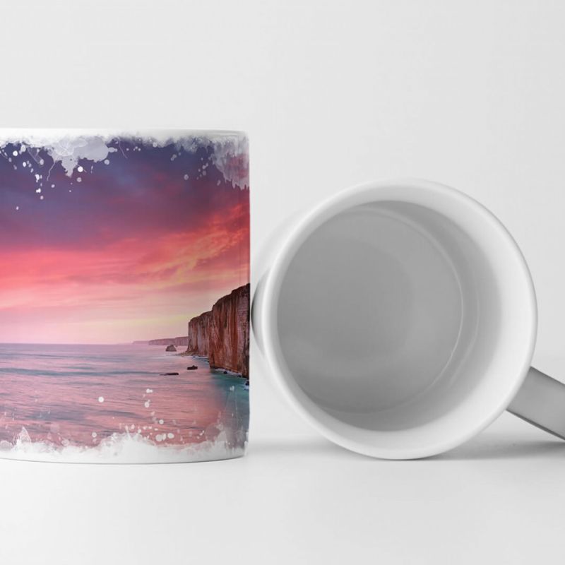 Tasse Geschenk Landschaftsfotografie – Sonnenaufgang am Atlantik Frankreich