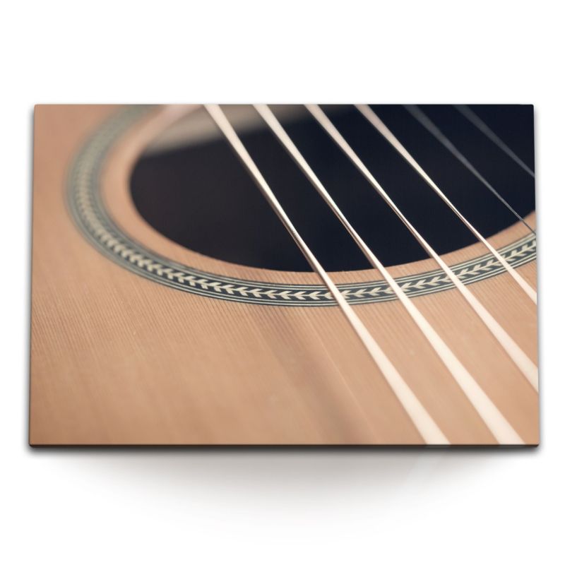 120x80cm Wandbild auf Leinwand Gitarre Saiten Gitarrensaiten Musik Musikzimmer