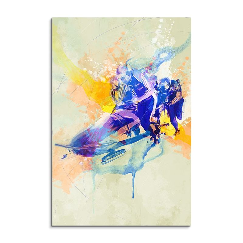 Bobsport II 90x60cm Aquarell Art Leinwandbild