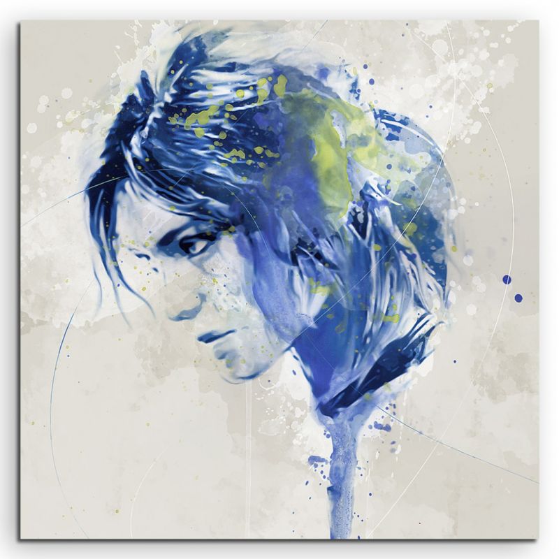 Lara Croft Aqua 60x60cm Wandbild Aquarell Art