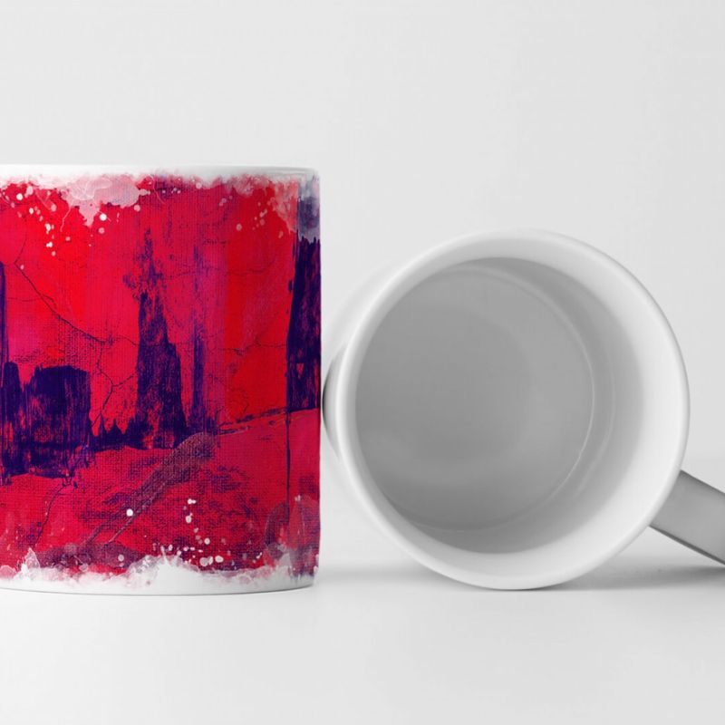 Tasse Geschenk leuchtend rot Abstrakt