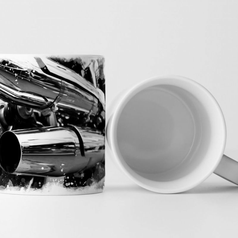 Tasse Geschenk Künstlerische Fotografie – Motorrad mit glänzendem Motor