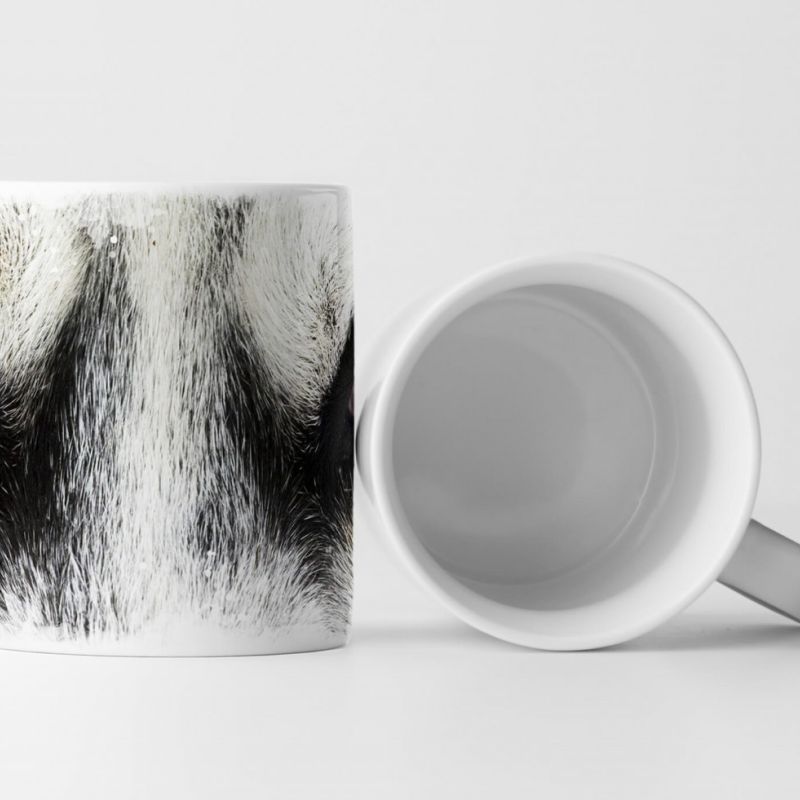 Tasse Geschenk Tierfotografie – Nahaufnahme blauer Huskyaugen