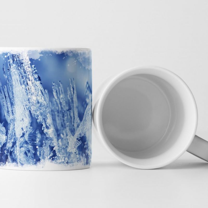 Tasse Geschenk Künstlerische Fotografie – Blaue Eiszapfen