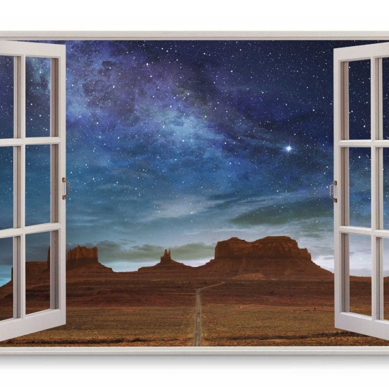 Wandbild 120x80cm Fensterbild Grand Canyon Astrofotografie Sterne Sternenhimmel