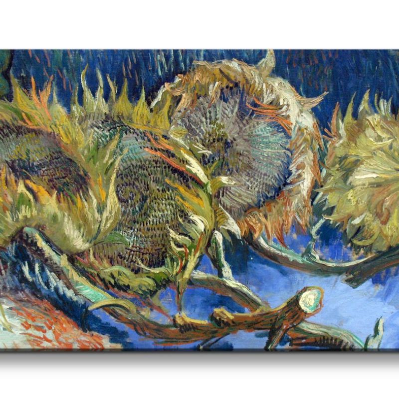 Remaster 120x60cm Vincent Van Gogh Impressionismus Weltberühmtes Gemälde Sonnenblumen Zeitlos