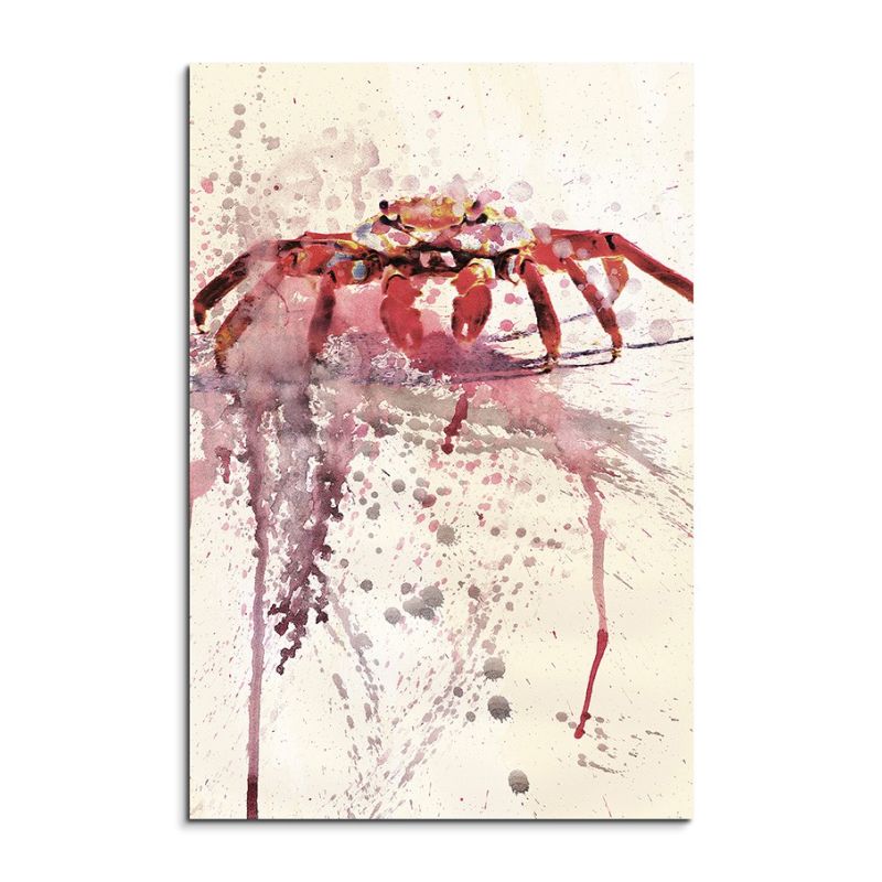 Big Red Crab 90x60cm  Aquarell Art Leinwandbild