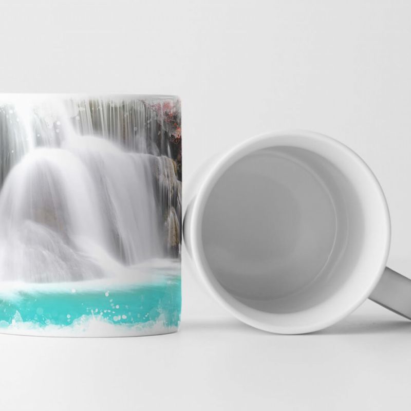 Tasse Geschenk Landschaftsfotografie – Wasserfall in Huay Mae Khamin Thailand