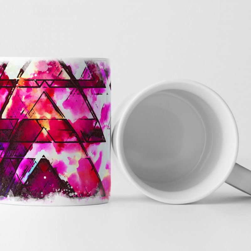 Tasse Geschenk Bild – Abstrakte pinke Dreiecke