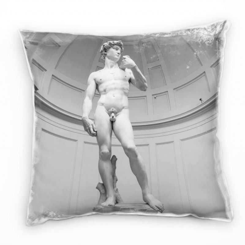 Urban, Michelangelo, David, Skulptur, grau Deko Kissen 40x40cm für Couch Sofa Lounge Zierkissen