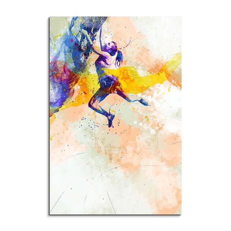 Klettern 90x60cm Aquarell Art Leinwandbild